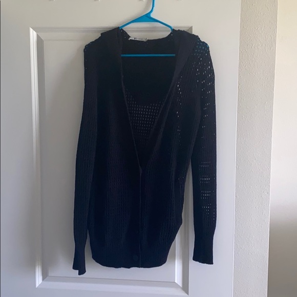 T Alexander Wang Black Hooded Knit Button Cardigan - Picture 5 of 5